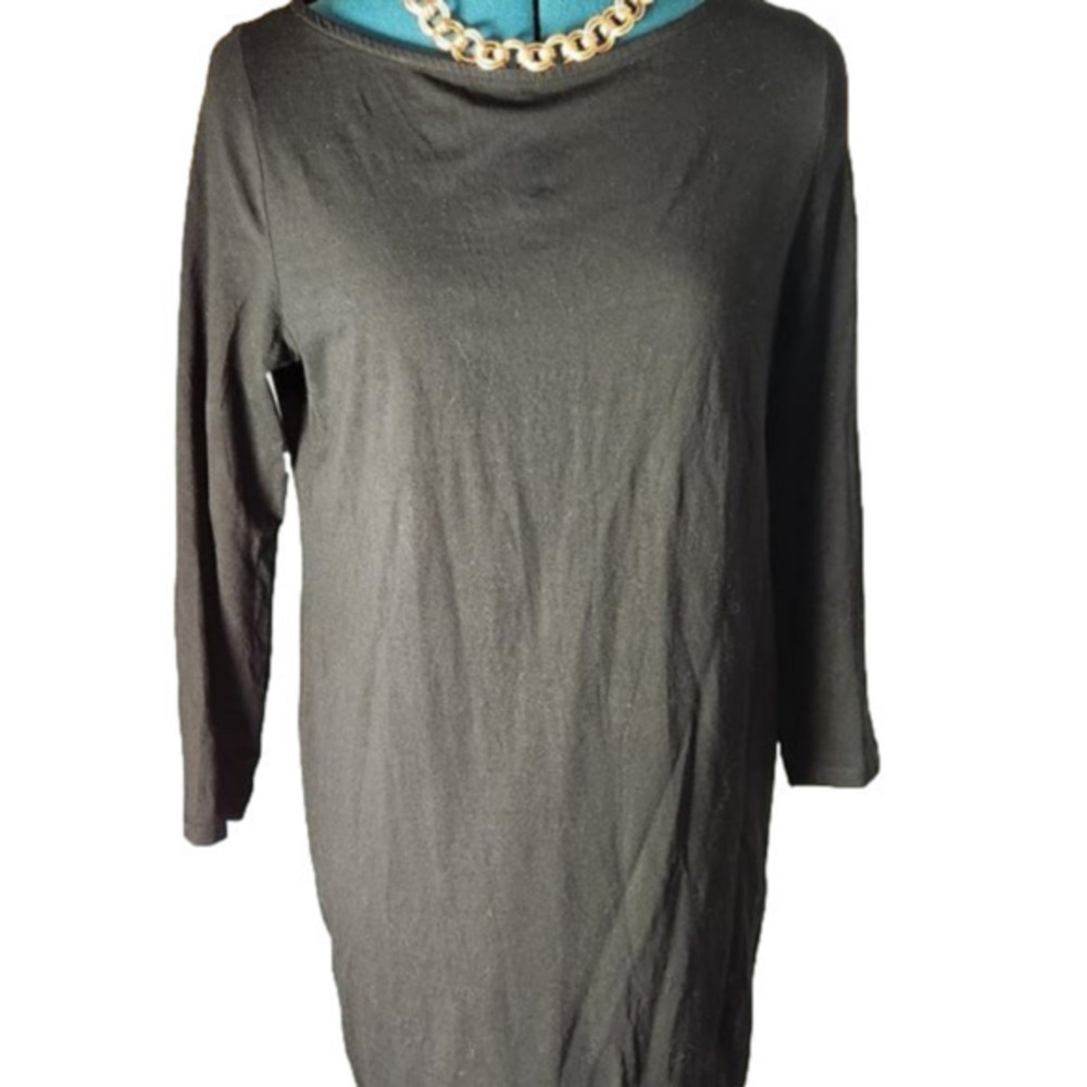 258. H&M Basic Black Jersey  3/4-sleeve Dress Size M